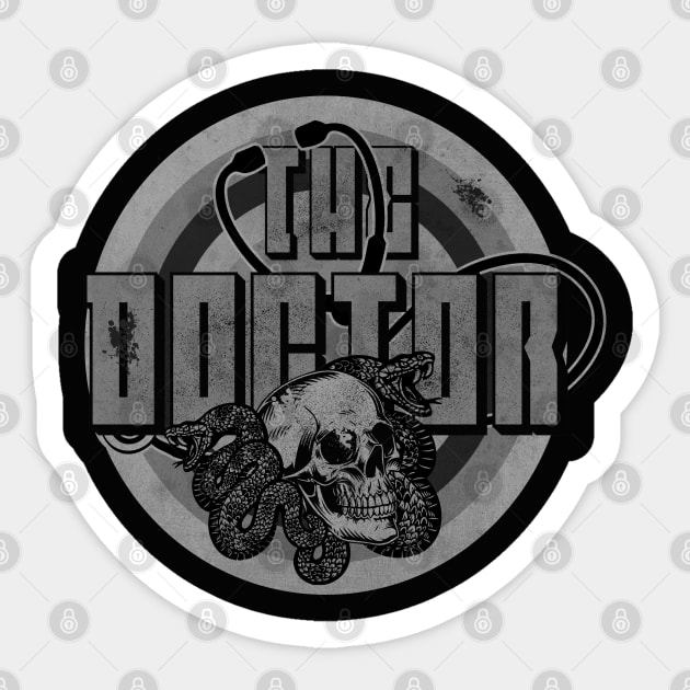 Horror Vintage The Doctor Sticker by CTShirts